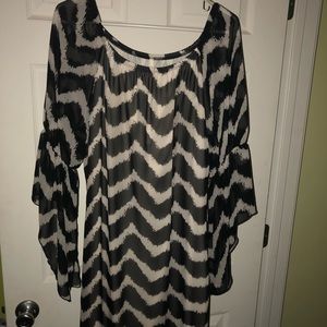 Black and white chevron dress